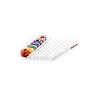 VitaJuwel Crystal Straw | ALL7 Set - Seven Eco-Friendly Resuable Glass Straws with Genuine Gemstones for Parties