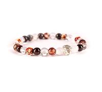 VitaJuwel Gemstone Bracelet From the Heart with Red Agate, Manganocalcite, Garnet, Rock Crystal, Affection, Appreciation, Understanding