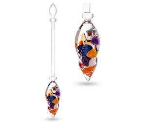 VitaJuwel Gemstone Vial AYURVEDA with Milk Opal, Amethyst, Clear Quartz, Lapis Lazuli, Garnet, Carnelian & Orange Calcite -Wisdom, Intuition & Joy