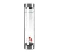 VitaJuwel Sana Premium Fitness Glass Carafe with Gemstones (Red Jaspsis, Magnesite & Rock Crystal) - for Willpower, Strength and Dynamics