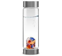 VitaJuwel ViA AYURVEDA | Crystal Water Bottle with Amethyst, Milk Opal, Lapis Lazuli, Garnet, Carnelian, Orange Calcite & Clear Quartz for Wisdom, Intuition & Joy