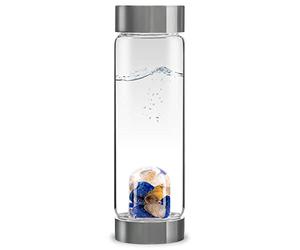 VitaJuwel ViA INSPIRATION - Crystal Water Bottle with Lapis Lazuli & Rutilated Quartz - Creativity, Focus & Dedication