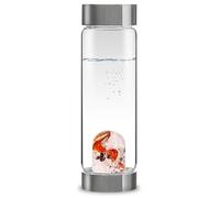 VitaJuwel ViA VON HERZEN | Water Bottle with Red Agate · Manganocalcite · Garnet · Rock Crystal | Affection · Appreciation · Understanding