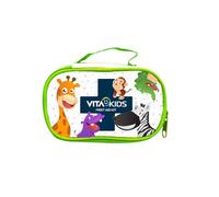 VITAKIDS Kids First AID KIT 30PCS- Child Friendly - PLASTERS- Antiseptic Pads- Saline Solution- Cleaning Wipes- Syringe- Safety Scissor- Bandage