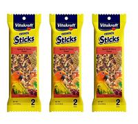 Vitakraft - 3 Pack Apricot & Cherry Crunchy Parrot Sticks, 2 Sticks Each