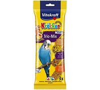 Vitakraft Budgie Kracker Treat Sticks Triple Pack (Honey, Egg, Grass Seed) 3pk Case of 7