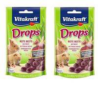 VITAKRAFT Guinea Pig Treat Beetroot Drops 2 x 75g Sugar Free Lactose Free
