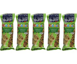 VITAKRAFT KRACKER RABBIT TREAT STICKS VEGETABLE AND BEETROOT WITH HANGERS 10 PCS