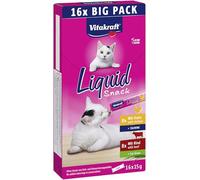 Vitakraft Liquid Snack, Creamy Cat Treat, Beef & Chicken, Individual Pouches, Value Pack (16 x 15g)