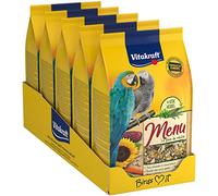 Vitakraft Menu Vital Pack, 0.9 kg (5 x 180g), Honey & Cod Liver Oil Enriched Food for Parrots