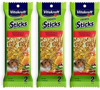 Vitakraft - Pack of 3 Crunchy Peanut & Honey Hamster Bars, 2 Bars Each