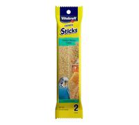 Vitakraft Parakeet Whole Grains & Honey Treat Sticks 2 Count, 2.11 Ounce | Triple-Baked Snack With Vitamins A D3 E, Riboflavin And B12 - Natural Wood Chew Center And Cage Clip Holder