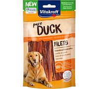 Vitakraft Pure Duck Fillet, dog treats, duck breast fillet strips, dog training treats, no added sugar (1x 80g)