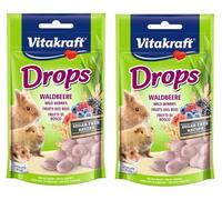 VITAKRAFT WILD BERRY Drops x2 Packs Rabbit Guinea Pig Treats 75g Mini Drops
