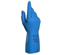 Vital 177 Latex Food Handling Gloves, Food Safe Contact, Catering and Food Industry, Excellent Grip Washable/Reusable Safety Gloves Blue Size 10 (XL) (1 Pair)