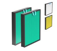Vital 200S Replacement Filter Compatible with LEVOIT Vital 200S Toxin Absorber Air Purifier, 3-in-1 H13 True HEPA Efficiency Activated Carbon Filter, Part# 200S-RF-TX (LRF-V201-GUS), Green 2 Pack