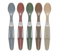Vital Baby Nourish Baby & Toddler Weaning Spoons 5pk 4m+, Soft, Shallow Spoon Bowls, Easy Grip Handles, EarthSmart Biodegradable, BPA-Free & Gentle on Gums