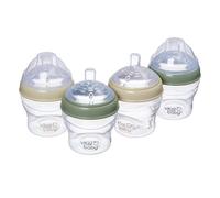 Vital Baby Nurture Breast-Like 0m+ Baby Feeding Bottles, 150ml 4pk, Self-Sterilising in 3 Mins, Triple Anti-Colic Valves, Slow Flow Teats, EarthSmart Biodegradable, BPA-Free