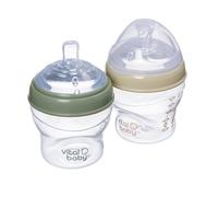 Vital Baby Breast-Like Baby Feeding Bottles 0m+, 150ml, Self-Sterilising in 3 Mins, Triple Anti-Colic Valves, Slow Flow Teats, EarthSmart Biodegradable, BPA-Free, 2 Pack
