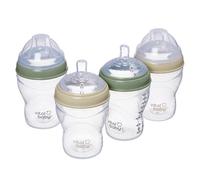 Vital Baby Nurture Breast-Like 0m+ Baby Feeding Bottles, 240ml 4pk, Self-Sterilising in 3 Mins, Triple Anti-Colic Valves, Slow Flow Teats, EarthSmart Biodegradable, BPA-Free