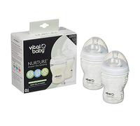 Vital Baby Breast Like Feeding Bottle-Natural Baby Bottle for Baby, Infant & Newborn with Advanced Triple Anti-Colic Valves & Silicone Easy Latch Teat-Helps Reduce Colic- Slow Flow Baby Bottle -150ml