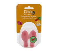 Vital Baby Ella's Kitchen Pouch Spoon Tips - Baby Weaning Spoons - Soft, Gentle and Flexible - BPA, Phthalate & Latex Free - Hygienic Travel Case Included - 4m+ - 2pk Red