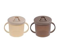 Vital Baby Hydrate Free Flow Cup 200ml, First Sippy Cup 4m+, Flip-Down Spout, EarthSmart Biodegradable, Easy-Grip & Dishwasher Safe, BPA-Free, 2 Pack