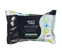 Vital Baby HYGIENE Super Soft Hand and Face Wipes 30 Pack - Gentle Cleansing Wipes, Fresh Fruity Fragrance-Free, Hypoallergenic, Alcohol-Free - Sensitive newborn skin - Use before and after mealtime