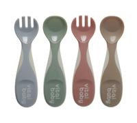 Vital Baby Nourish Chunky Baby Spoon & Fork Set, 4pk, Wide & Shallow Tips, Easy Grip for Self-Feeding, EarthSmart Biodegradable, BPA-Free