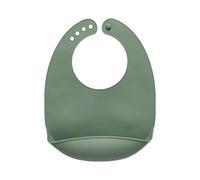 Vital Baby Nourish Mess Catcher Silicone Weaning Bib, Green, Super-Soft Silicone, Built-in Crumb Catcher, Rollable & Adjustable, BPA-Free & Mess-Free Mealtimes