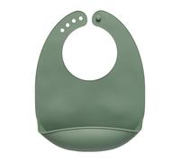 Vital Baby Nourish Mess Catcher Silicone Weaning Bib, Green, Super-Soft Silicone, Built-In Crumb Catcher, Rollable & Adjustable, BPA-Free & Mess-Free Mealtimes