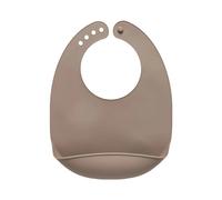 Vital Baby Nourish Mess Catcher Silicone Weaning Bib, Beige, Super-Soft Silicone, Built-in Crumb Catcher, Rollable & Adjustable, BPA-Free & Mess-Free Mealtimes