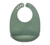 Vital Baby Nourish Mess Catcher Silicone Weaning Bib, Beige, Super-Soft Silicone, Built-In Crumb Catcher, Rollable & Adjustable, BPA-Free & Mess-Free Mealtimes