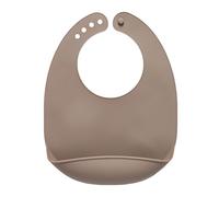 Vital Baby Nourish Mess Catcher Silicone Weaning Bib, Beige, Super-Soft Silicone, Built-In Crumb Catcher, Rollable & Adjustable, BPA-Free & Mess-Free Mealtimes