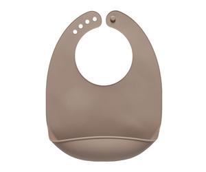 Vital Baby Nourish Mess Catcher Silicone Weaning Bib, Beige, Super-Soft Silicone, Built-In Crumb Catcher, Rollable & Adjustable, BPA-Free & Mess-Free Mealtimes