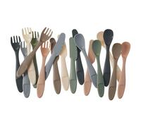 Vital Baby Nourish Perfectly Simple Cutlery 15pk, Kid-Safe, Chunky Handles, BPA-Free, EarthSmart Biodegradable, Knives, Forks & Spoons for Toddlers & Family Use 6m+