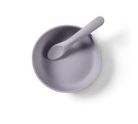 Vital Baby Nourish Silicone Suction Bowl Set - Mess-Free Weaning | Strong Suction Pad | Scooped Bowl and Chunky Spoon | BPA-Free | Easy to Clean | Suitable from 4 Months+ | Dusky Mauve