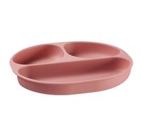 Vital Baby Nourish Silicone Suction Plate - Mess-Free Weaning to Toddlerhood | Strong Suction Pads | Divided Areas | Scooped Sides | BPA-Free - Blush Raspberry