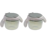 Vital Baby Nourish Toddler Snack Pot 6m+, Green, On-The-Go Snacking, Dual-Lids, Soft Silicone Slatted Lid, Easy-Grip Handles, EarthSmart Biodegradable, BPA-Free (Pack of 2)