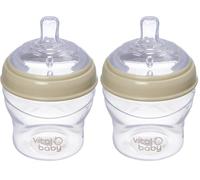 Vital Baby Nurture Breast-Like 0m+ Baby Feeding Bottles, 150ml 1pk, Self-Sterilising in 3 Mins, Triple Anti-Colic Valves, Slow Flow Teats, EarthSmart Biodegradable, BPA-Free (Pack of 2)