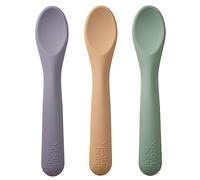 Vital Baby Silicone Spoons, 3 Pack | Shallow Spoon Tips, Easy-Grip | Soft silicone spoons are gentle on gums, easy for little hands to hold and ideal for first tastes and self-feeding.