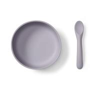 Vital Baby Silicone Suction Feeding Bowl & Spoon, Purple | Strong Suction | A strong suction base, scooped bowl and chunky silicone spoon support less-mess weaning and easier self-feeding.