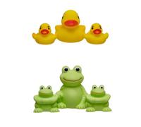 Vital Baby Splash Ducks and Frogs Bath Animals, Fun Water Squirters for Bathtime, Colour Learning & Imaginative Play, BPA-Free
