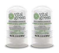 Vital Green - 2 x Natural Potassium Alum Flower Deodorant - Paraben Free and Alcohol Free - Removes Odour and Stains - 60g - 60g