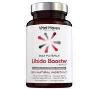 [Vital Haven] 4-in-1 Libido Booster - Maca Root + Tribulus Terrestris + Red Ginseng + Fenugreek with Bioperine for Maximum Absorption - Max Potency - 2-Month Supply - Vegan - Made in The UK