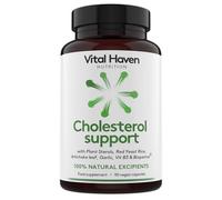 Vital Haven Cholesterol Control - Plant Sterols, Red Yeast Rice, VIT B3, Artichoke Leaf, Garlic, BioPerine - UK Made