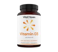 Vital Haven Vitamin D & K Supplement - D3 (4000 IU) + K2 MK7 (125mcg) - Stronger Bones and Immune System - UK Made