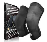 Vital Salveo-Best Recovery Compression Knee Support Sleeve for Man and Women Germanium Knee Brace for Running, Basketball, Hiking, Gym, Workout, Sports (1 Pair)-XX-Large