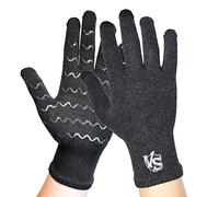 Vital Salveo-Touchscreen Full Finger Compression Arthritis Gloves with Non-Slip for Pain Relief-Rheumatoid, Osteoarthritis Carpal Tunnel Aches (Pair)-Dark Grey-L