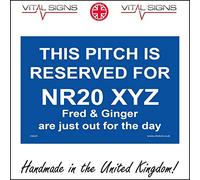 Vital Signs Direct CM229 This Pitch Is Reserved For Sign Personalise Me Custom Bay Caravan Camping 600mm x 400mm Sticker/Sav - White Background